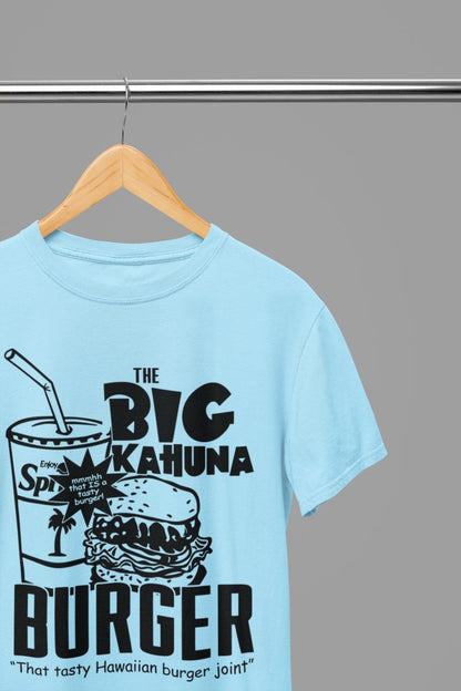 Pulp Fiction Big Kahuna Burger Large Logo T-Shirt/Sweatshirt – Iconic Movie Merchandise - Poster Kingz - S - T-Shirt - Blue