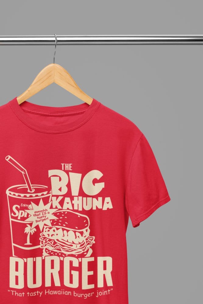 Black t-shirt with Pulp Fiction Big Kahuna Burger Large Logo /Sweatshirt - Iconic Movie Merchandise front view