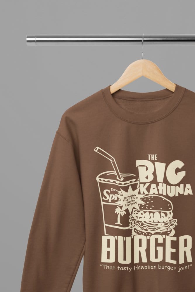 White t-shirt with Pulp Fiction Big Kahuna Burger Large Logo /Sweatshirt - Iconic Movie Merchandise