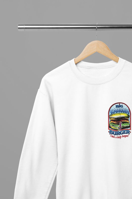 Pulp Fiction Big Kahuna Burger T-Shirt/Sweatshirt – Iconic Movie Merch - Poster Kingz - S - Sweatshirt - White