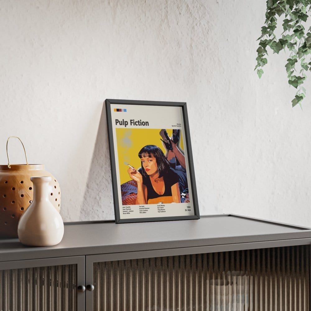 Framed Pulp Fiction movie poster close-up