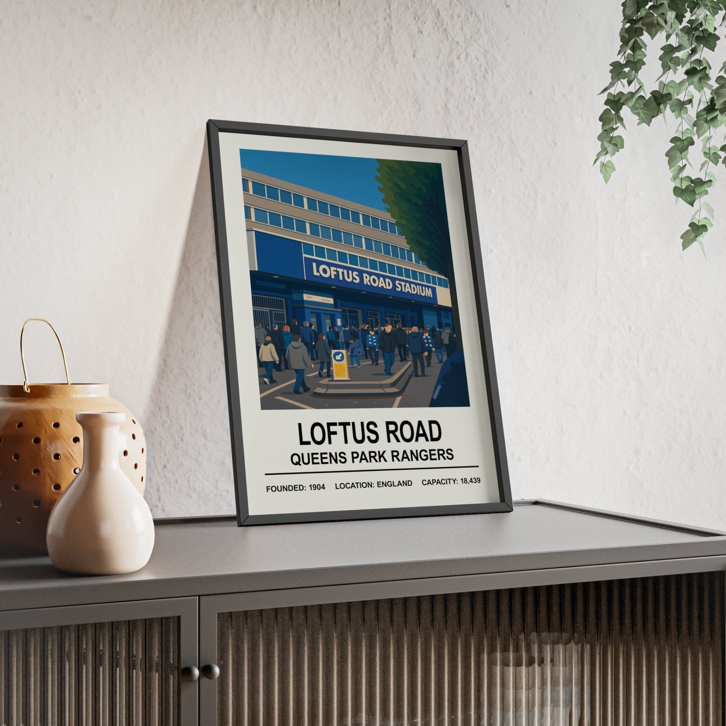 Framed QPR Loftus Road Stadium poster