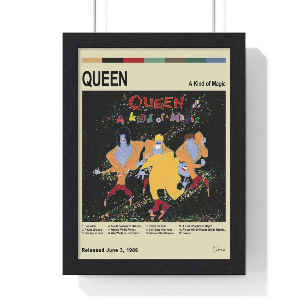 Queen Album Cover Poster - Poster Kingz - A5 (unframed) - A Kind of Magic - Vintage