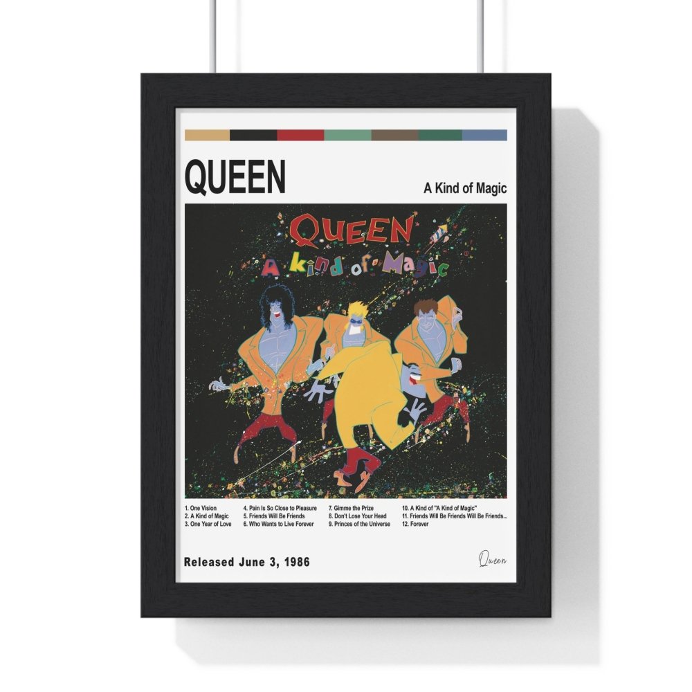 Queen Album Cover Poster - Poster Kingz - A5 (unframed) - A Kind of Magic - White