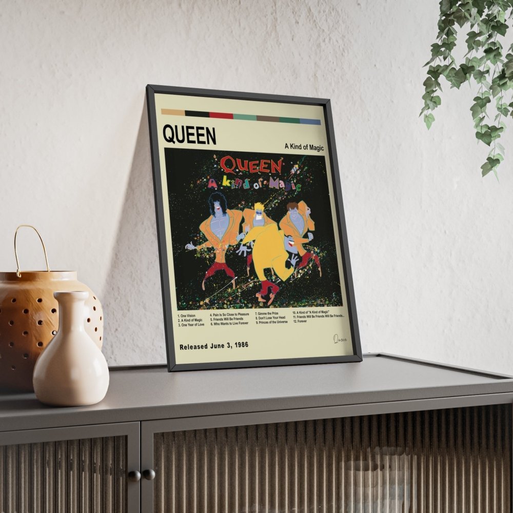 Queen Album Cover Poster - Poster Kingz - A5 (unframed) - A Kind of Magic - White