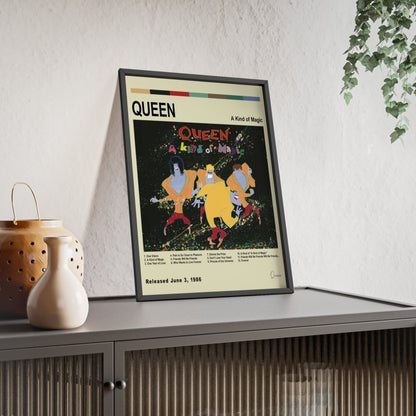 Queen Album Cover Poster - Poster Kingz - A5 (unframed) - A Kind of Magic - White