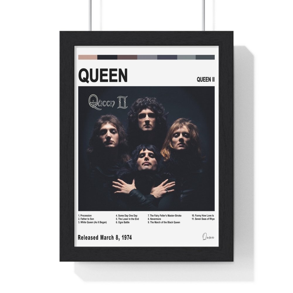 Queen Album Cover Poster - Poster Kingz - A5 (unframed) - Queen II - White