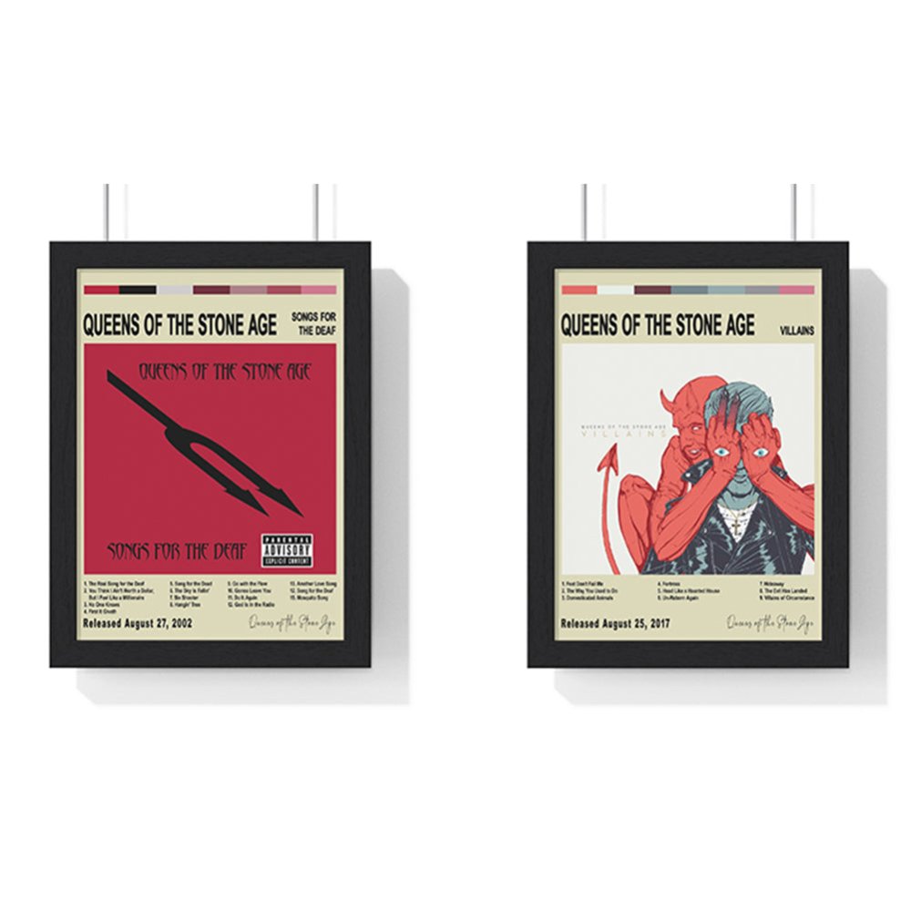 Queens of the Stone Age - Album Cover Poster - Poster Kingz - A5 (unframed) - Vintage - Villains