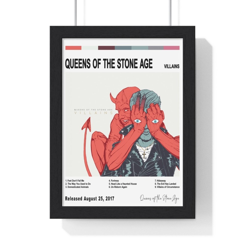 Queens of the Stone Age - Album Cover Poster - Poster Kingz - A5 (unframed) - White - Villains