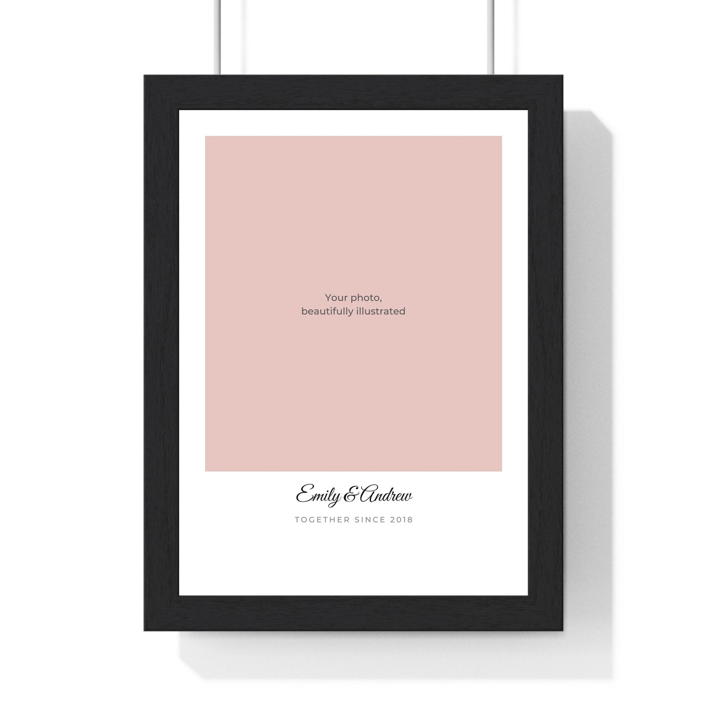 Personalised anniversary line portrait print framed or unframed