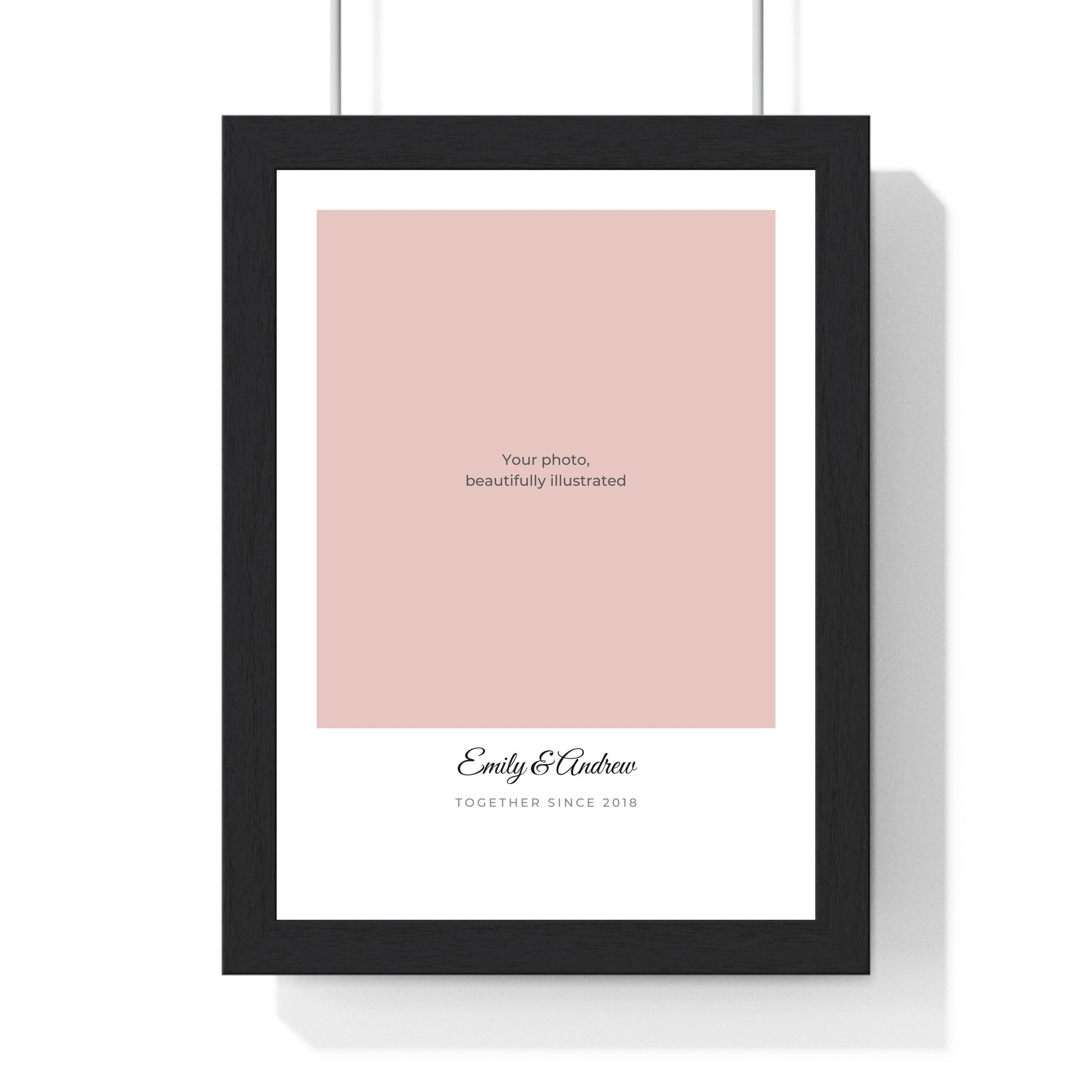 Personalised anniversary line portrait print framed or unframed