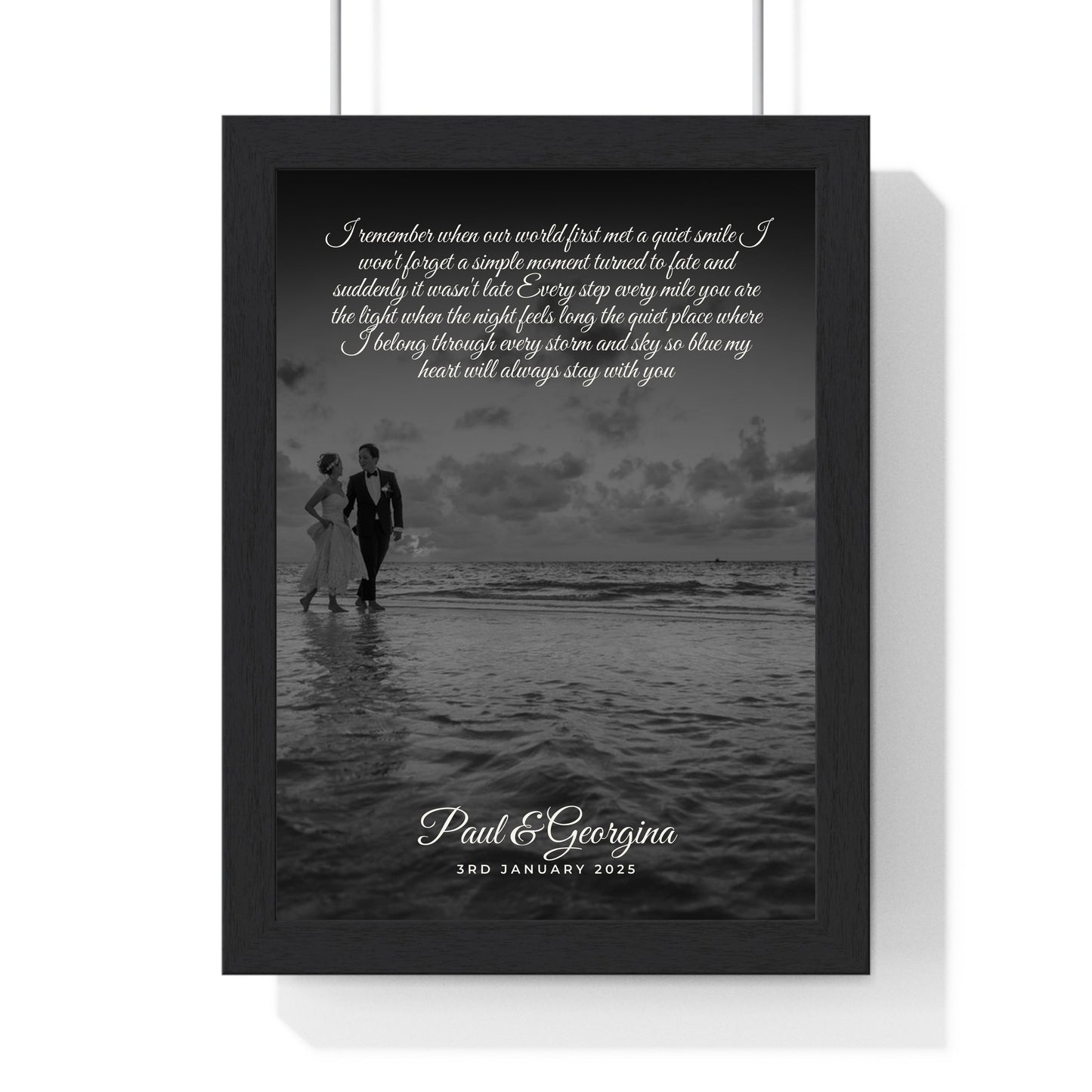 Personalised couple photo song lyrics print main product image