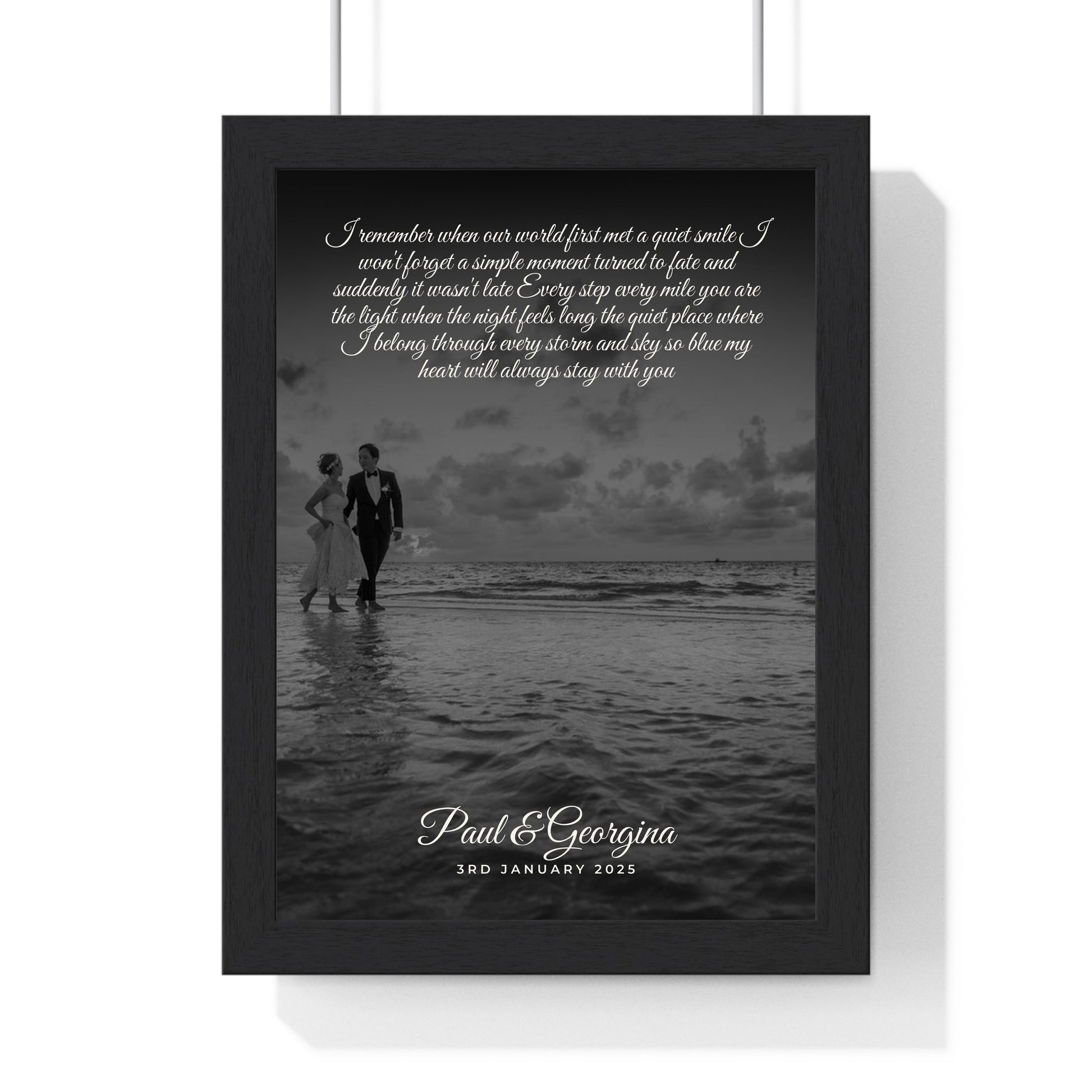 Personalised couple photo song lyrics print main product image