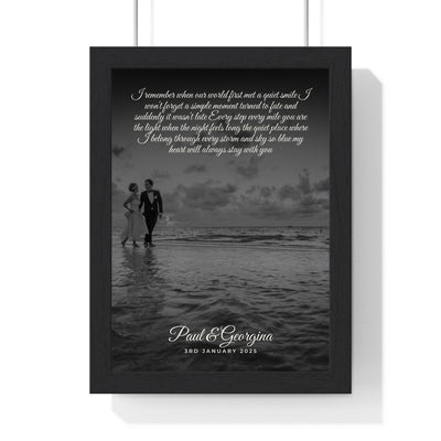 Personalised couple photo song lyrics print main product image