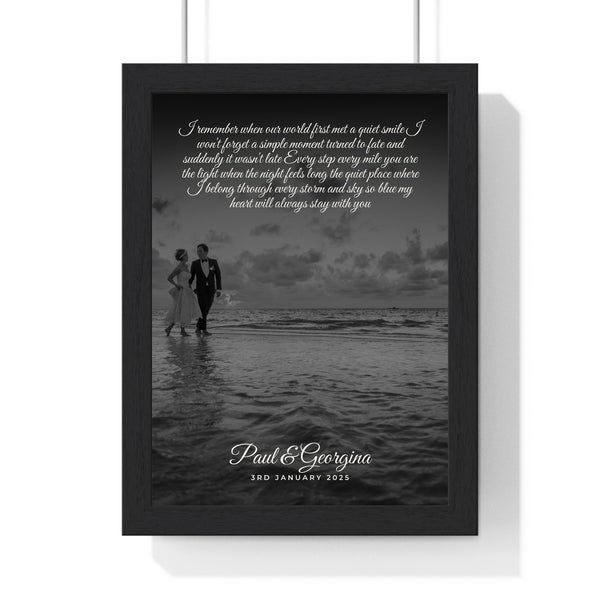 Personalised couple photo song lyrics print main product image