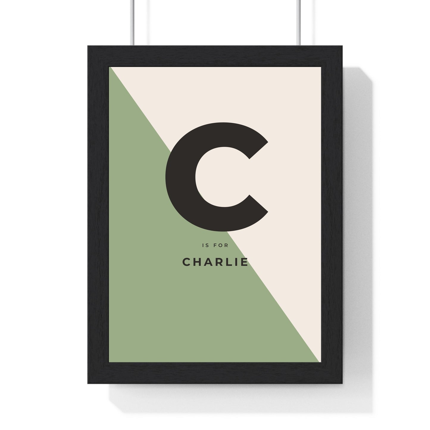 Personalised initial name nursery wall art print product mockup 3