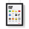 Racing Flags print framed in a black frame, ready to hang