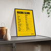 Racing Slang A-Z print framed and leaning on a sideboard