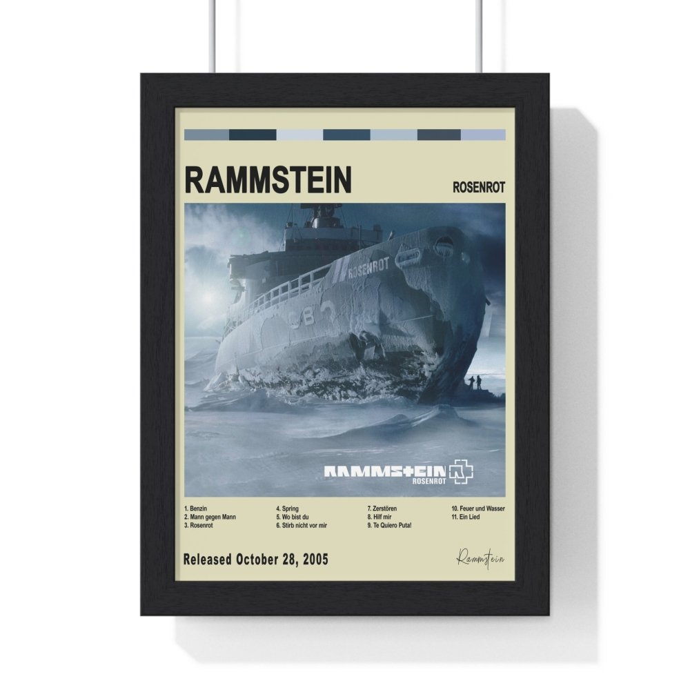 Rammstein - Rosenrot Album Cover Poster - Poster Kingz - A5 (unframed) - Vintage - 