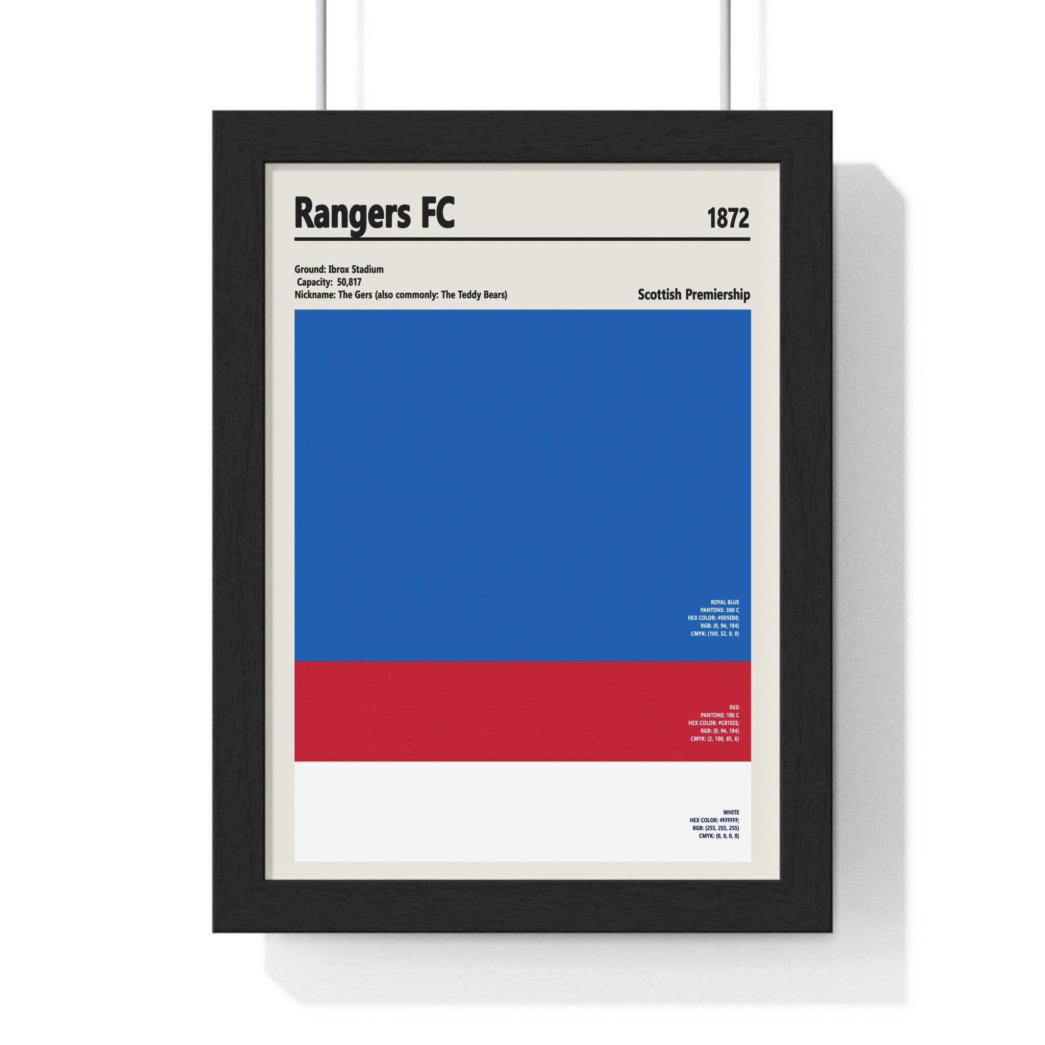 Rangers FC Colour Swatch Print | Poster Kingz UK