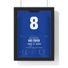 Rangers Gascoigne Hat-Trick 1996 Poster - Paul Gascoigne 8 Ibrox Title Shirt Print framed in a black frame, ready to hang
