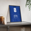 Rangers Gascoigne Hat-Trick 1996 Poster - Paul Gascoigne 8 Ibrox Title Shirt Print framed and leaning on a sideboard