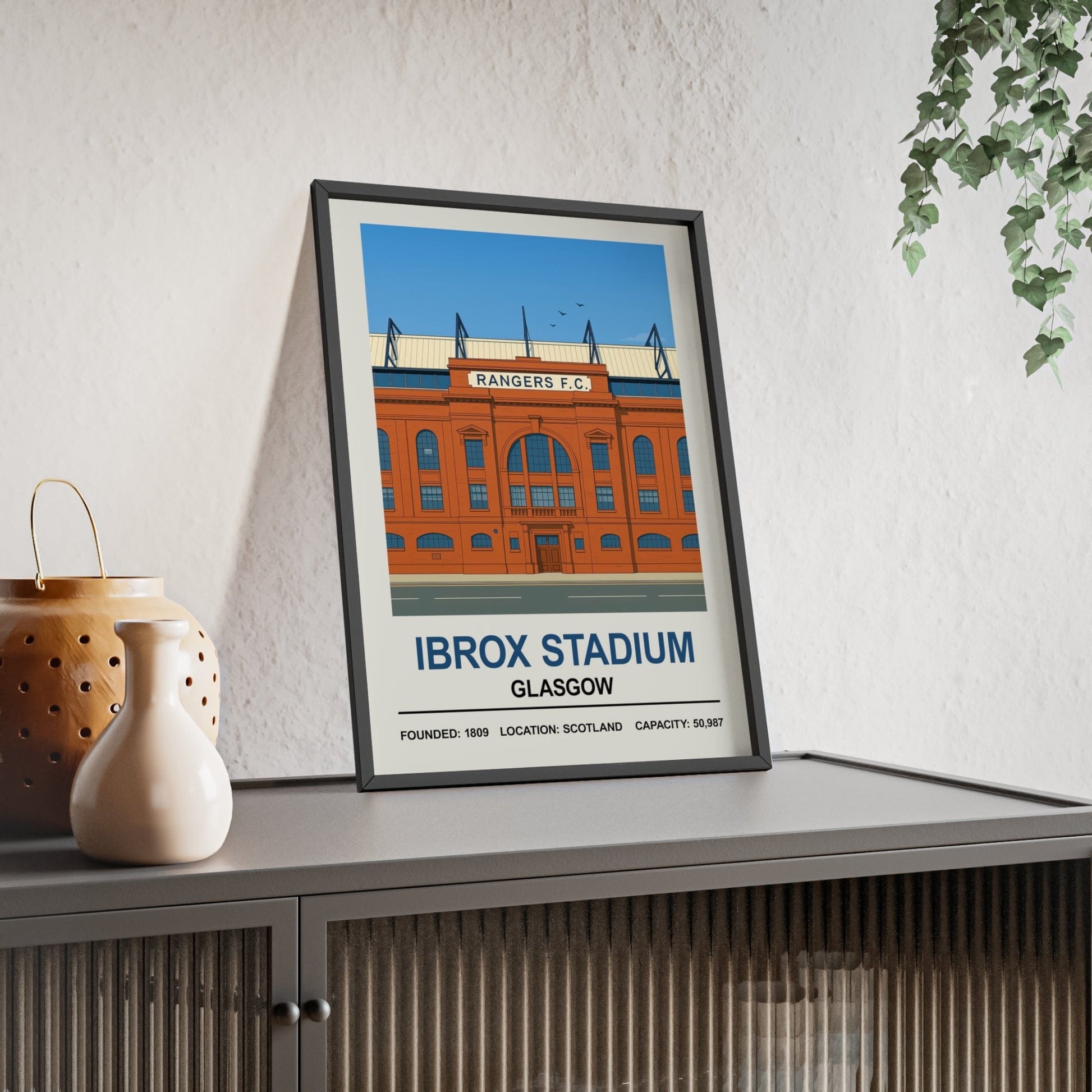 Framed Rangers Ibrox Stadium poster