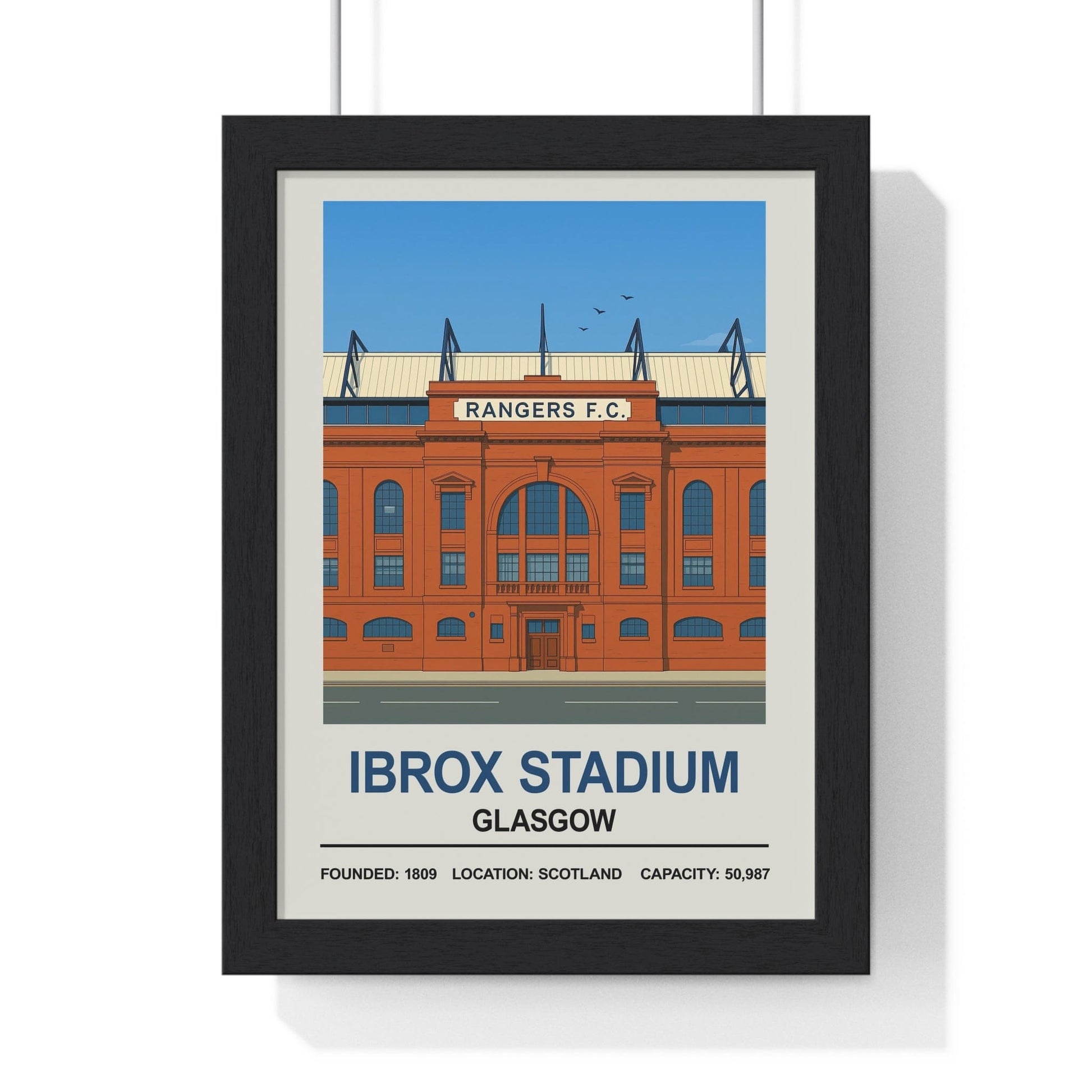 Framed Rangers Ibrox Stadium poster
