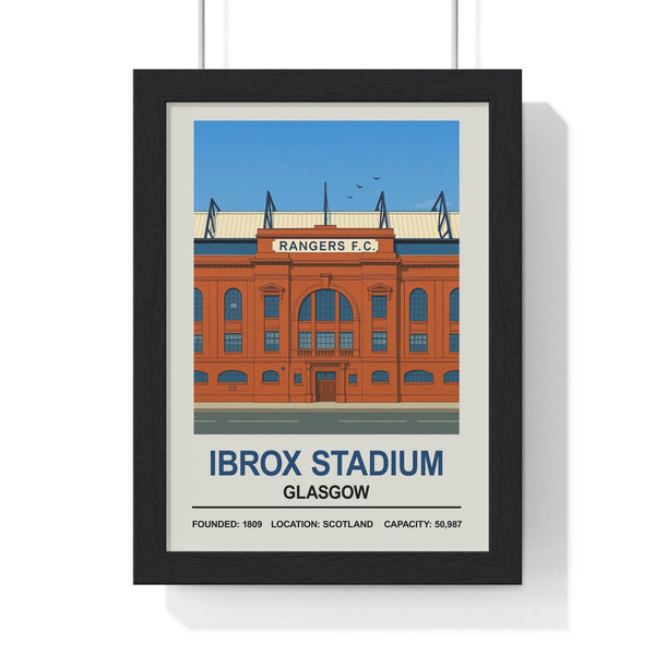Rangers Ibrox Stadium print framed black MDF frame football wall art
