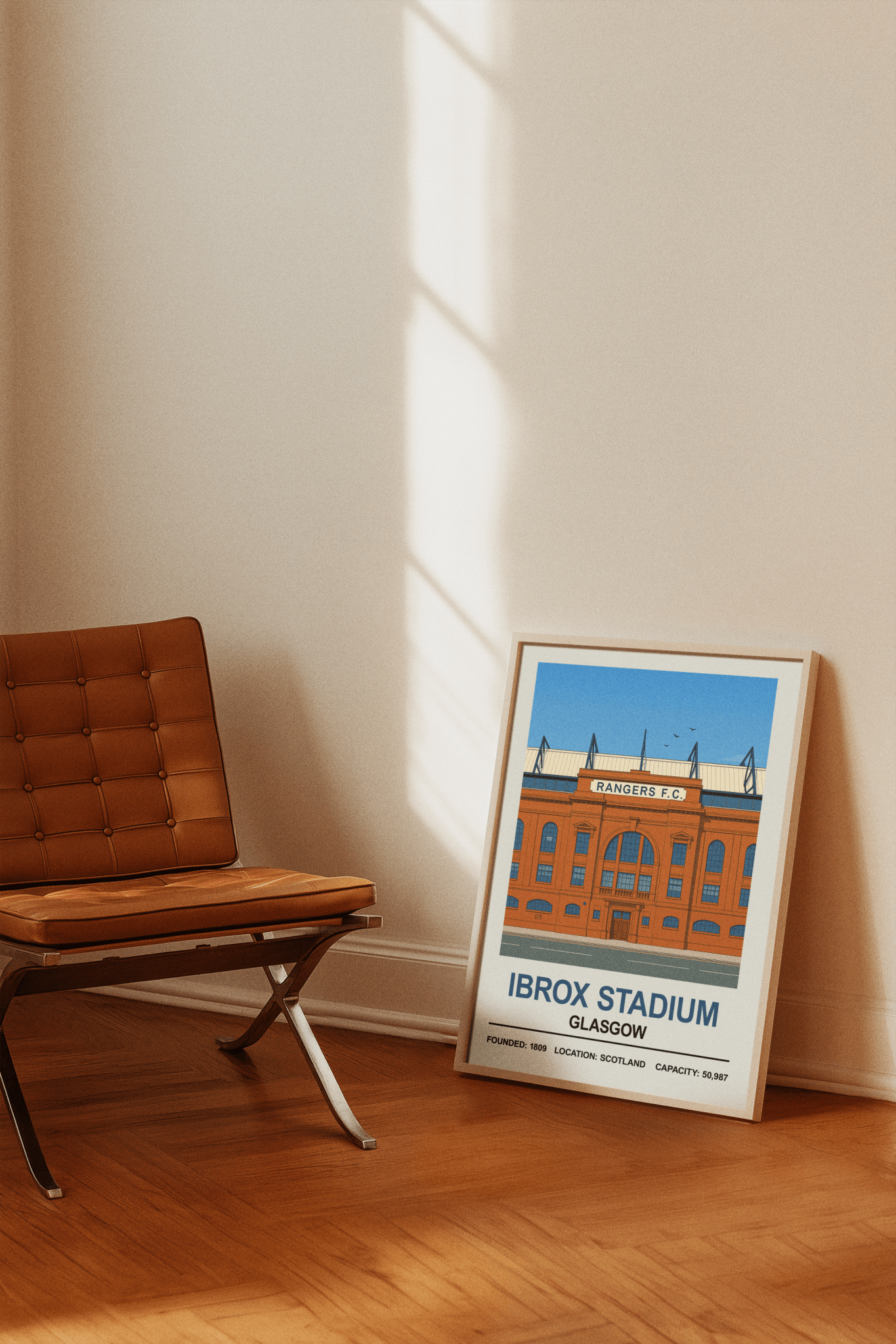 Framed Rangers Ibrox Stadium poster