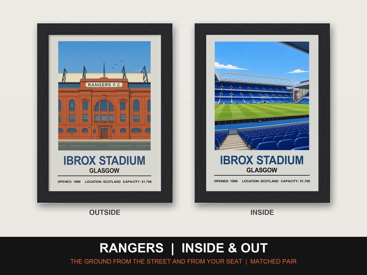 Rangers Inside & Out Stadium Set | Ibrox Stadium + Inside Stadium Prints