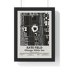 Rate Field map print framed in a black frame, ready to hang
