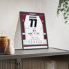 Ray Bourque 2001 Cup Final Game 7 Poster - Colorado Avalanche 77 Hockey Jersey Print framed and leaning on a sideboard