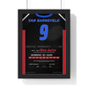 Raymond van Barneveld World Darts 2009 Darts Poster - Nine-Darter v Klaasen Shirt Print framed in a black frame, ready to hang