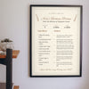 Personalised Family Recipe Print - Lifestyle - hanging on a living room wall