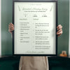 Personalised Family Recipe Print - Lifestyle - held up in a bright room