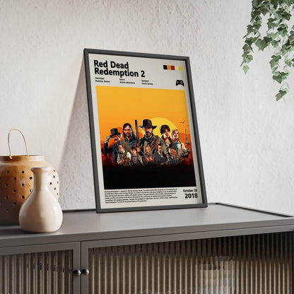 Red Dead Redemption 2 (2018) - Video Game Info minimalist Poster - Poster Kingz - A5 (unframed) - 