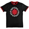 Black t-shirt with Red Hot Chili Peppers Unisex Ringer - Classic Asterisk (Black) Official Merch
