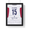 Red Roses Women’s Rugby World Cup Final 2025 Poster - Ellie Kildunne 15 Twickenham Print framed in a black frame, ready to hang