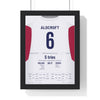 Red Roses Women's Rugby World Cup Semi-Final 2025 Poster - Zoe Aldcroft 6 Shirt Print framed in a black frame, ready to hang