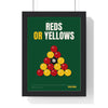 Reds or Yellows Pool print framed in a black frame, ready to hang