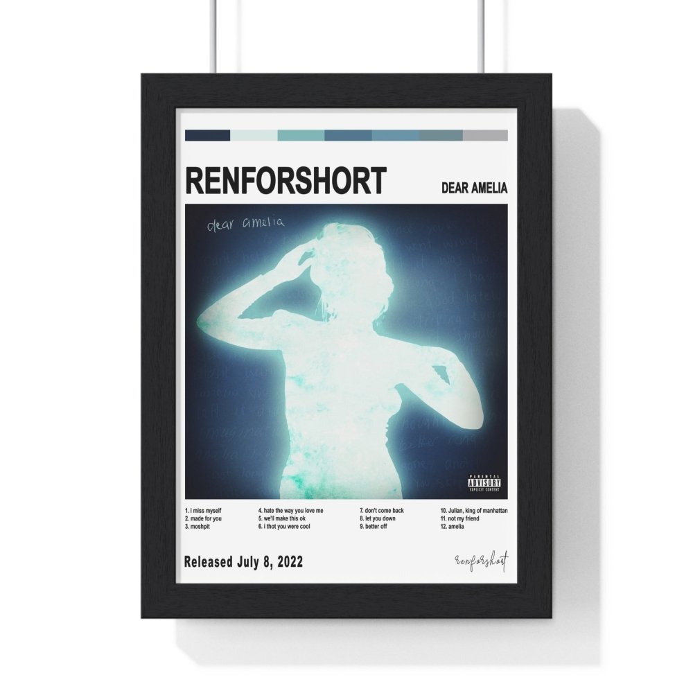 renforshort - dear amelia Album Cover Poster - Poster Kingz - A5 (unframed) - White - 