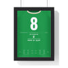 Republic of Ireland Euro 88 Poster - Ray Houghton 8 Header v England Stuttgart Shirt Print framed in a black frame, ready to hang