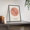 Resveratrol Molecule print framed and leaning on a sideboard