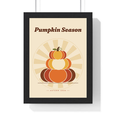 Retro 70s Pumpkin Print - framed retro 70s pumpkin print on cream