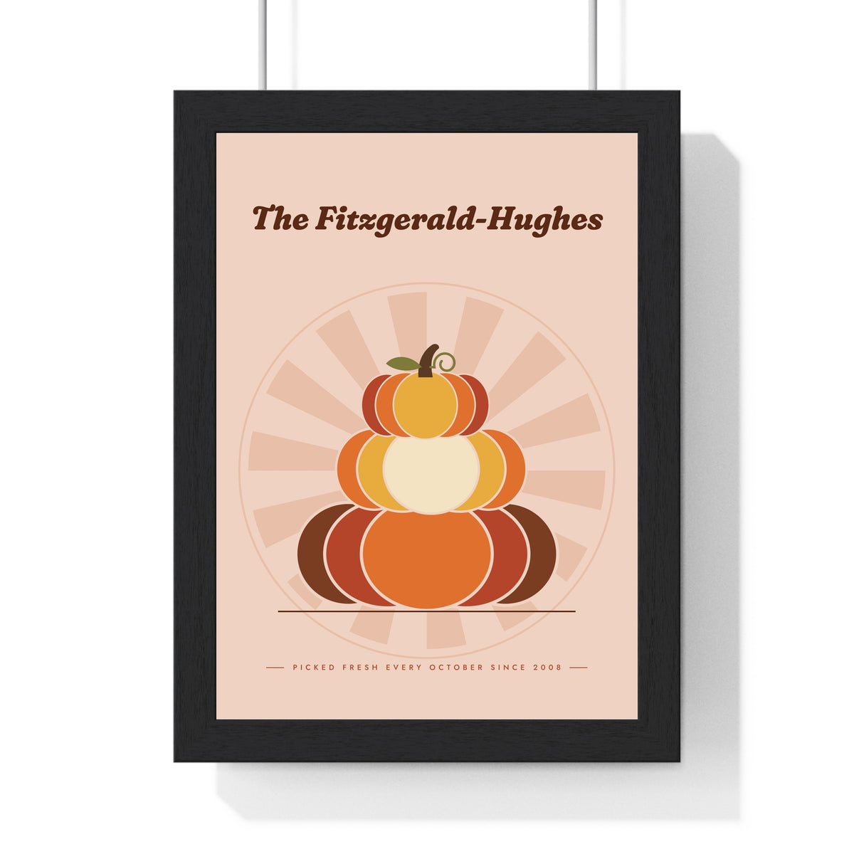 Retro 70s Pumpkin Print - blush colourway with a family headline