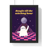 Retro Disco Ghost Halloween Print - framed deep purple version