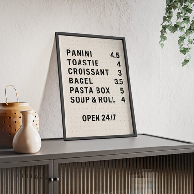 Framed Retro Food Menu - Kitchen print