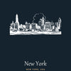 Personalised New York Line Art Print | Custom Travel Poster