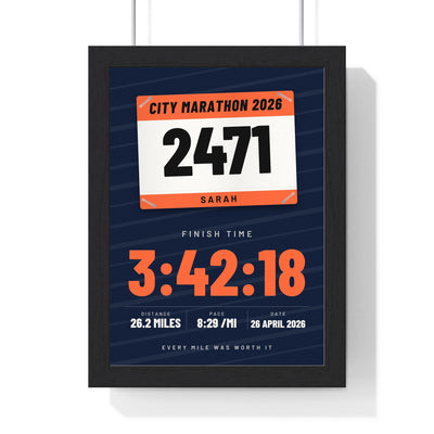 Personalised Marathon Finisher Print - framed print